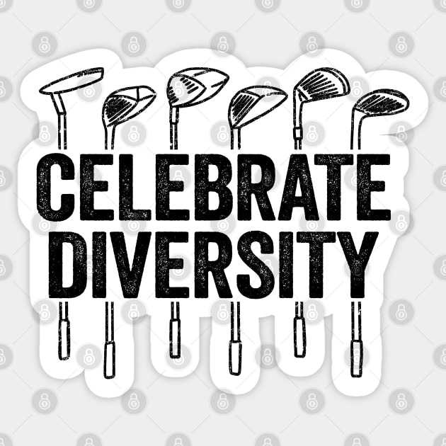 Celebrate Diversity Funny Golfing Sticker by Kuehni